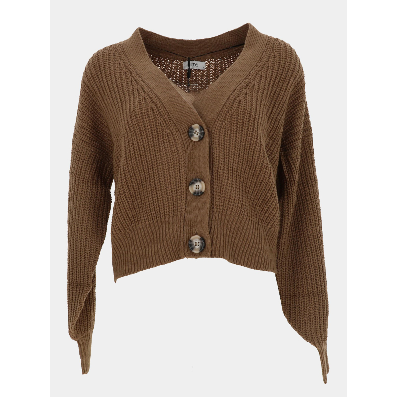 Gilet cardigan crop justy marron femme - Jacqueline De Yong