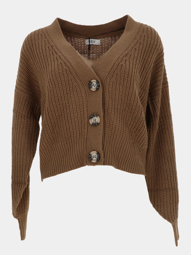 Gilet cardigan crop justy marron femme - Jacqueline De Yong