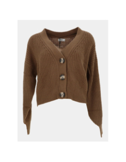 Gilet cardigan crop justy marron femme - Jacqueline De Yong