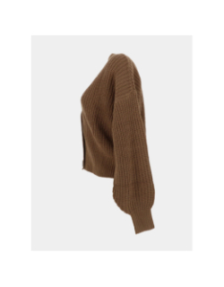 Gilet cardigan crop justy marron femme - Jacqueline De Yong