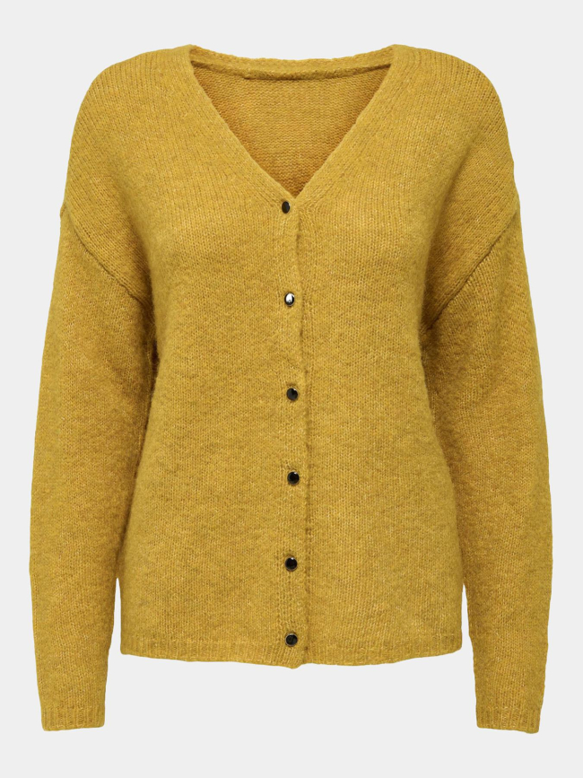 Gilet cardigan sipa reversible jaune femme - Only