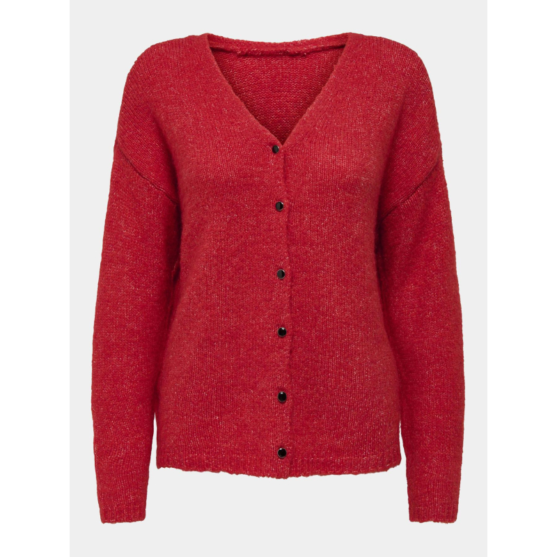 Gilet cardigan reversible sipa rouge femme - Only