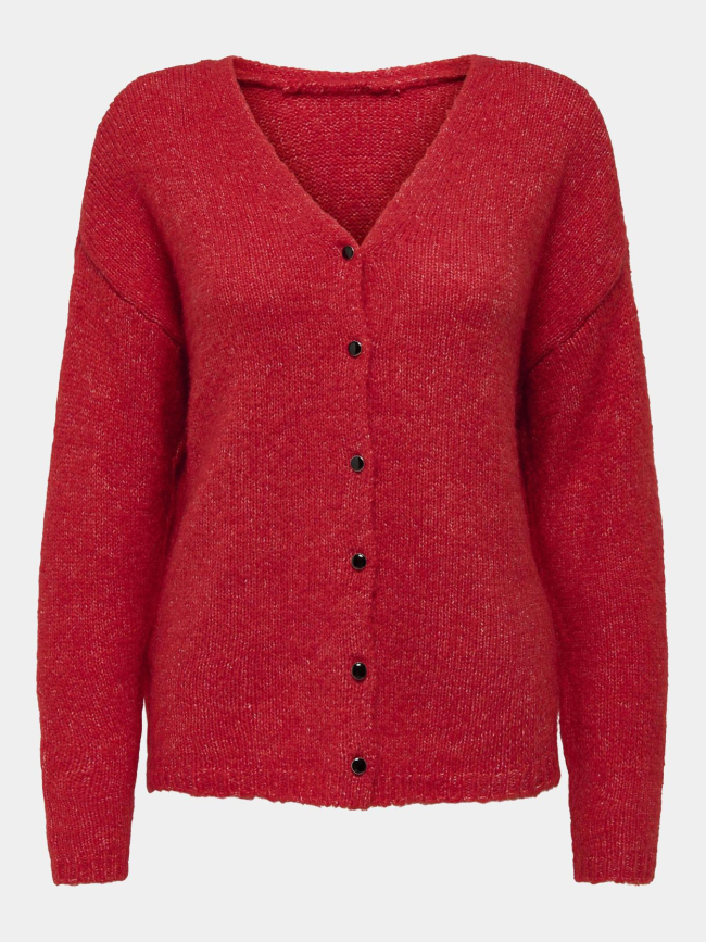 Gilet cardigan reversible sipa rouge femme - Only