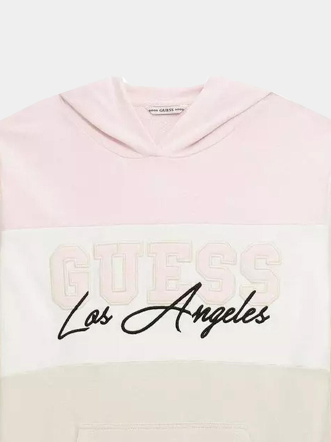 Robe sweat colorblock rose beige fille - Guess