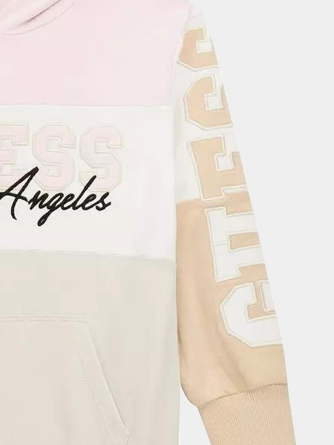 Robe sweat colorblock rose beige fille - Guess