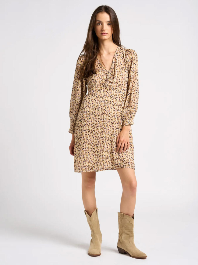 Robe imprimés nahia beige femme - Le Temps Des Cerises