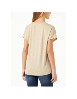 T-shirt rayé pailleté harrie beige femme - Only