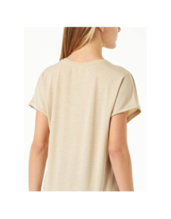 T-shirt rayé pailleté harrie beige femme - Only