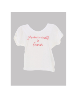 T-shirt col v winnie life message blanc femme - Only