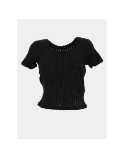 T-shirt ajouré carrie noir femme - Only