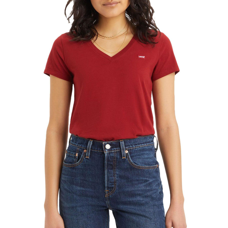 T-shirt perfect col v rouge femme - Levi's