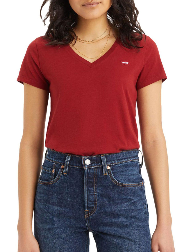 T-shirt perfect col v rouge femme - Levi's