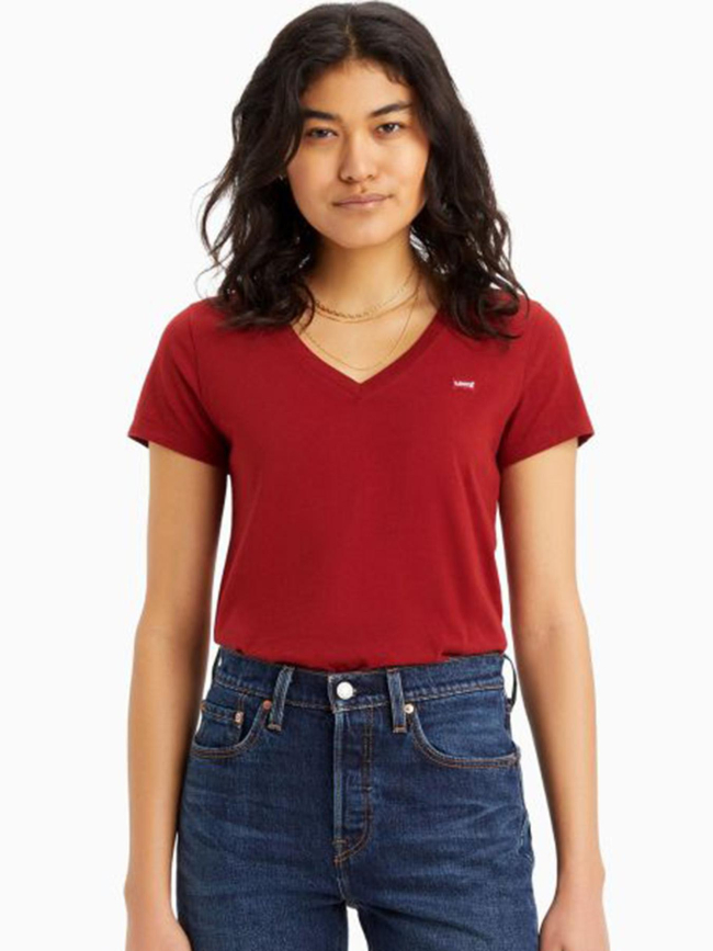 T-shirt perfect col v rouge femme - Levi's