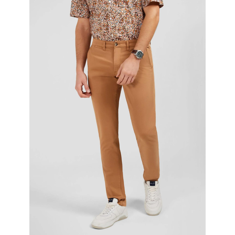 Pantalon chino slim amrron noisette homme - Eden Park