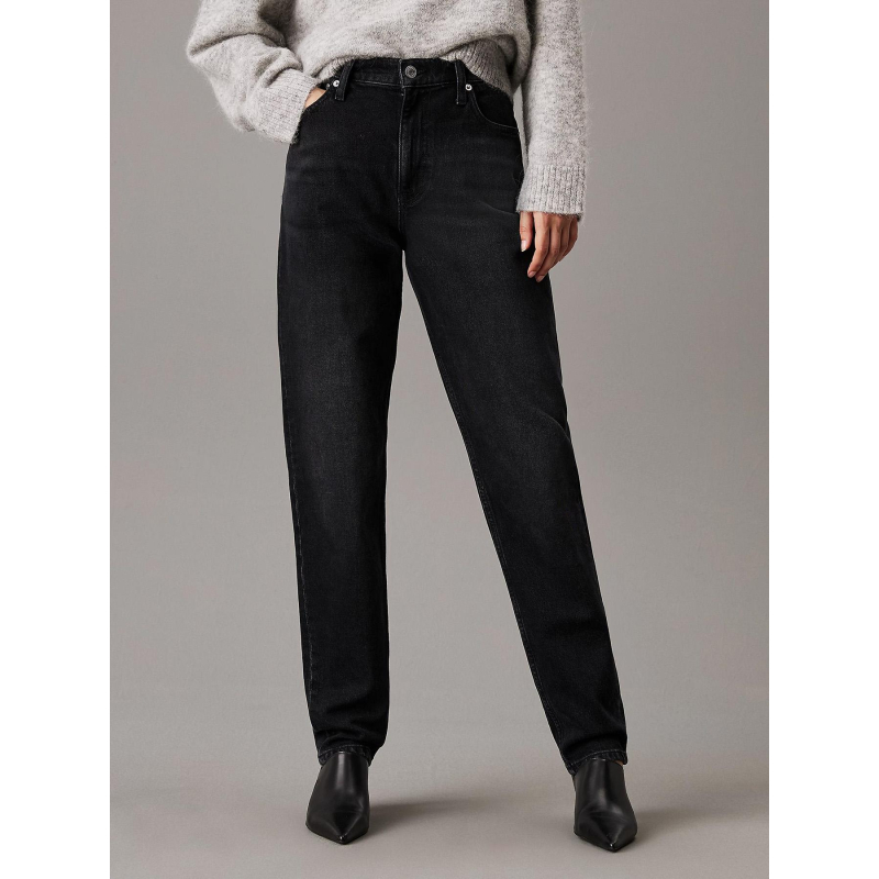 Jean mom taille haute denim noir femme - Calvin Klein Jeans