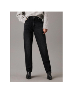 Jean mom taille haute denim noir femme - Calvin Klein Jeans