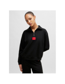 Sweat ample col zippé talua noir femme - Hugo