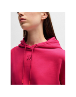 Sweat à capuche uni delfinia rose fuchsia femme - Hugo