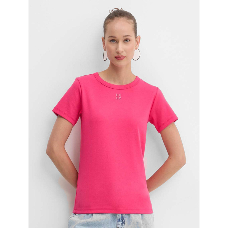 T-shirt uni deloris rose fuchsia femme - Hugo