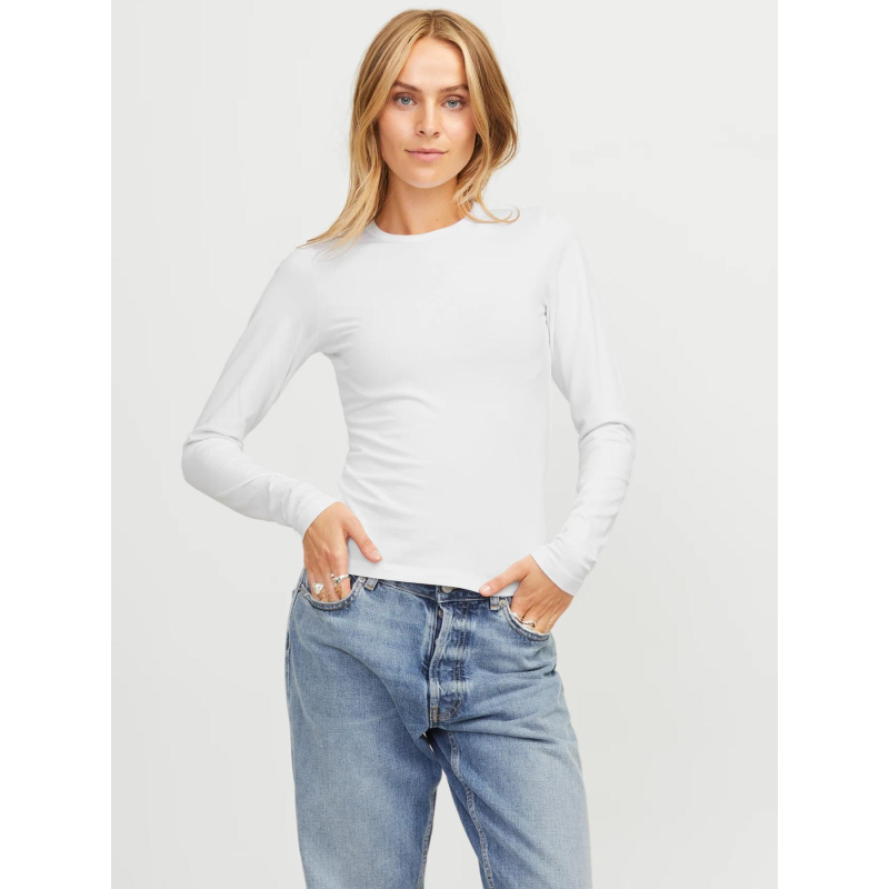 Top manches longues uni celine gigi blanc femme - Jjxx