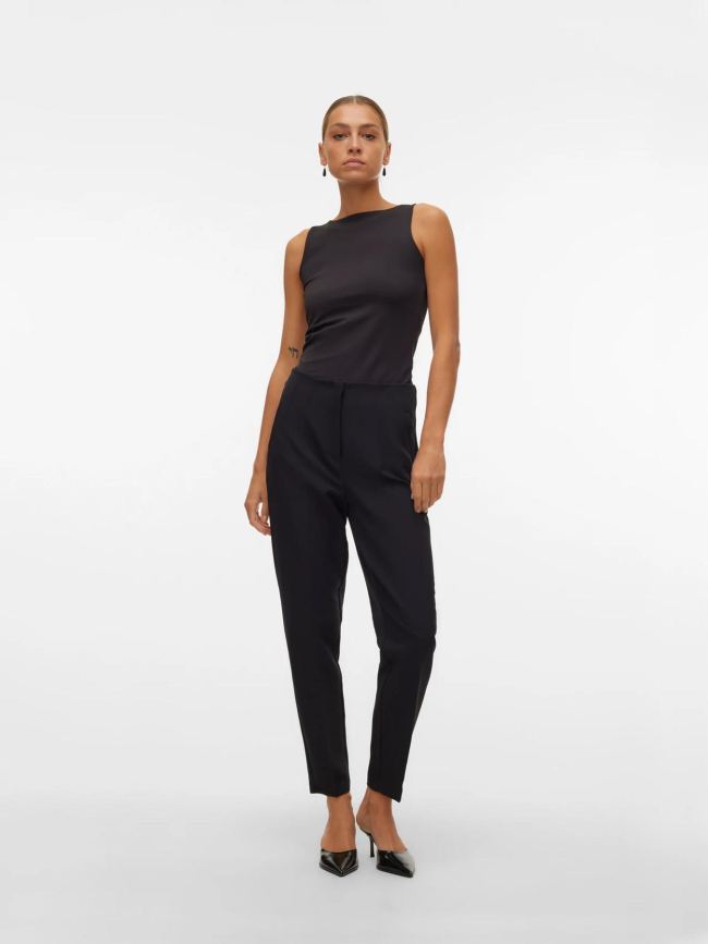 Pantalon tapered taille haute lina noir femme - Vero Moda