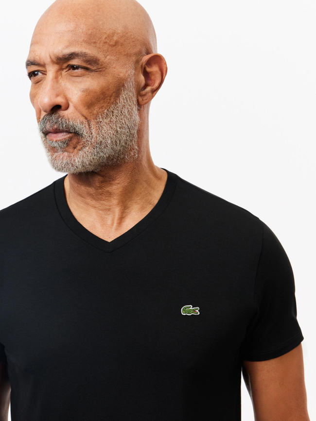 T-shirt core essentials col v noir homme - Lacoste