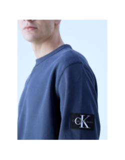 Pull badge crewneck bleu marine homme - Calvin Klein Jeans