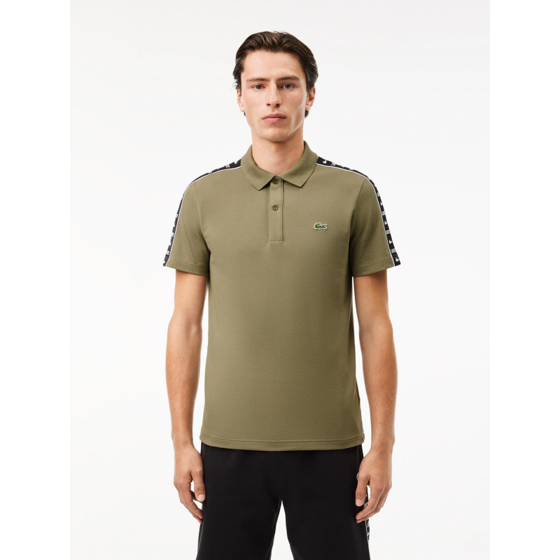 Polo regular fit en mini piqué stretch kaki homme - Lacoste