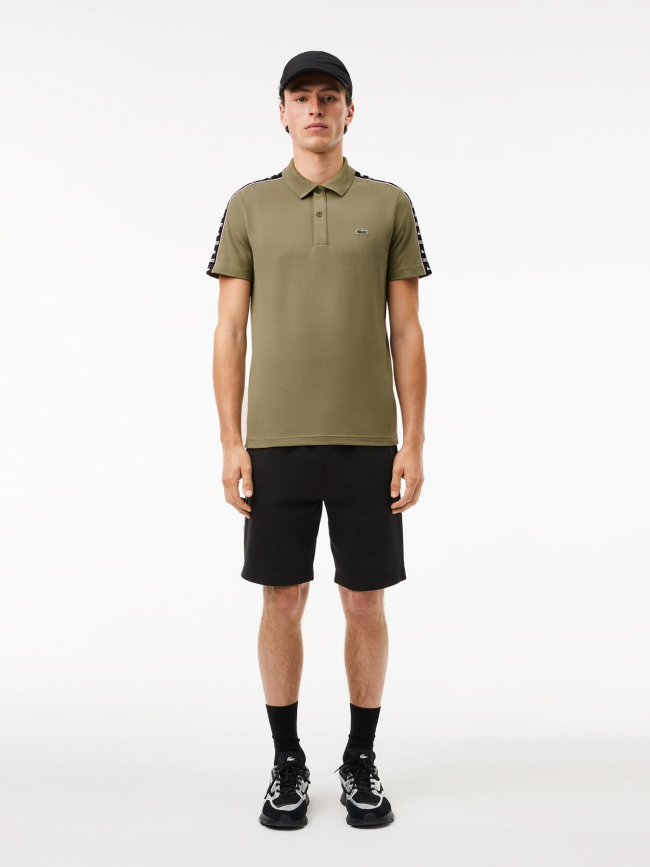 Polo regular fit en mini piqué stretch kaki homme - Lacoste