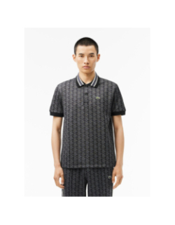 Polo classic fit jacquard monogramme noir homme - Lacoste