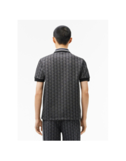 Polo classic fit jacquard monogramme noir homme - Lacoste