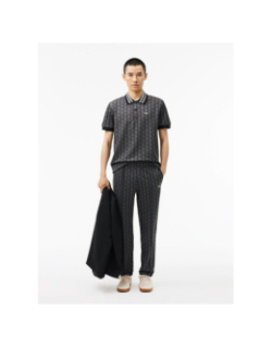 Polo classic fit jacquard monogramme noir homme - Lacoste