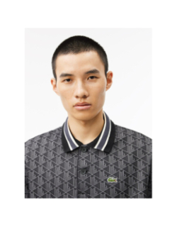 Polo classic fit jacquard monogramme noir homme - Lacoste