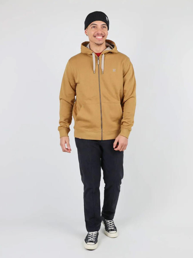 Sweat à capuche zippé essential marron homme - Oxbow