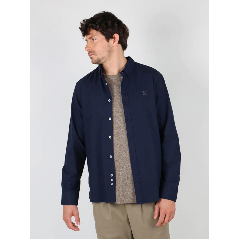 Chemise manches longues oxford bleu marine homme - Oxbow