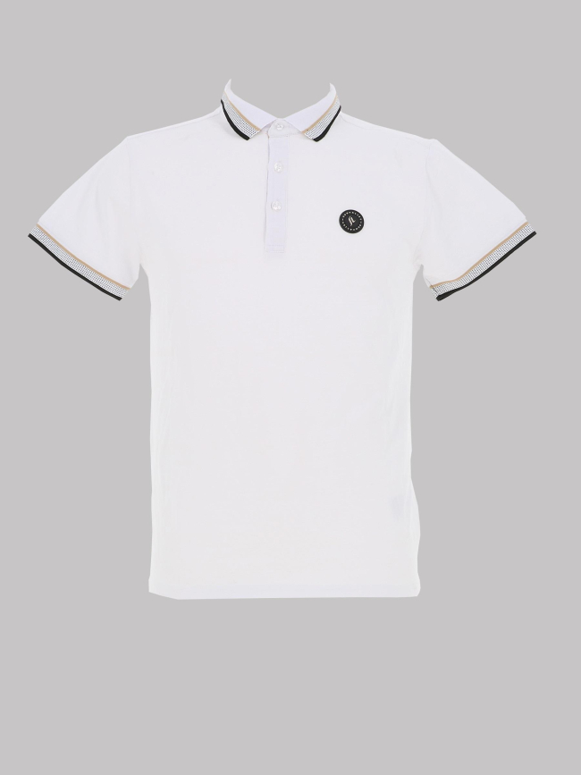 Polo mc stretch blanc homme - Sun Valley