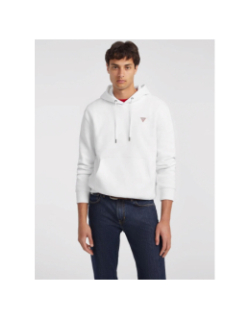 Sweat à capuche iconic blanc homme - Guess