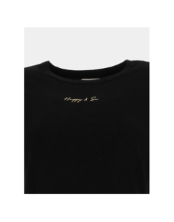 T-shirt côtelé regular léa noir femme - Happy & So