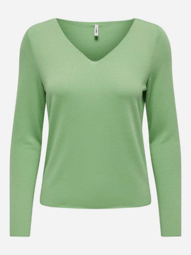 Pull fin uni hanna vert femme - Only