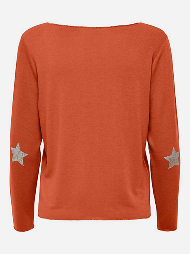 Pull fin uni hanna orange femme - Only