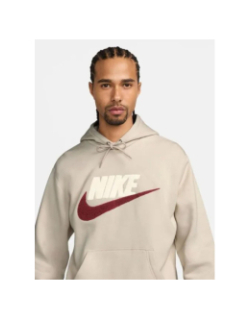 Sweat à capuche club logo beige homme - Nike