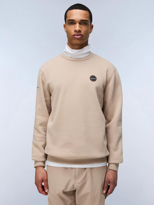 Sweat badge rocky beige homme - Napapijri