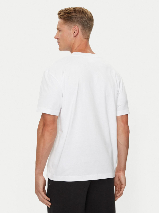 T-shirt col avec logo uni blanc homme - Calvin Klein