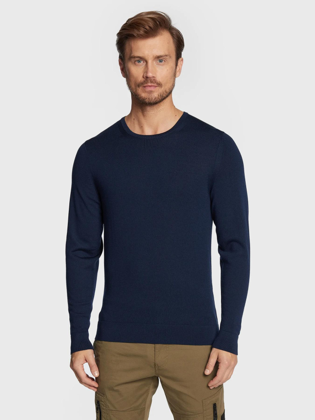 Pull en laine de mérinos bleu marine homme - Calvin Klein