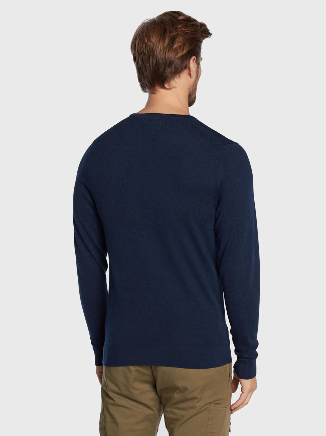 Pull en laine de mérinos bleu marine homme - Calvin Klein