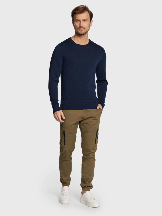 Pull en laine de mérinos bleu marine homme - Calvin Klein