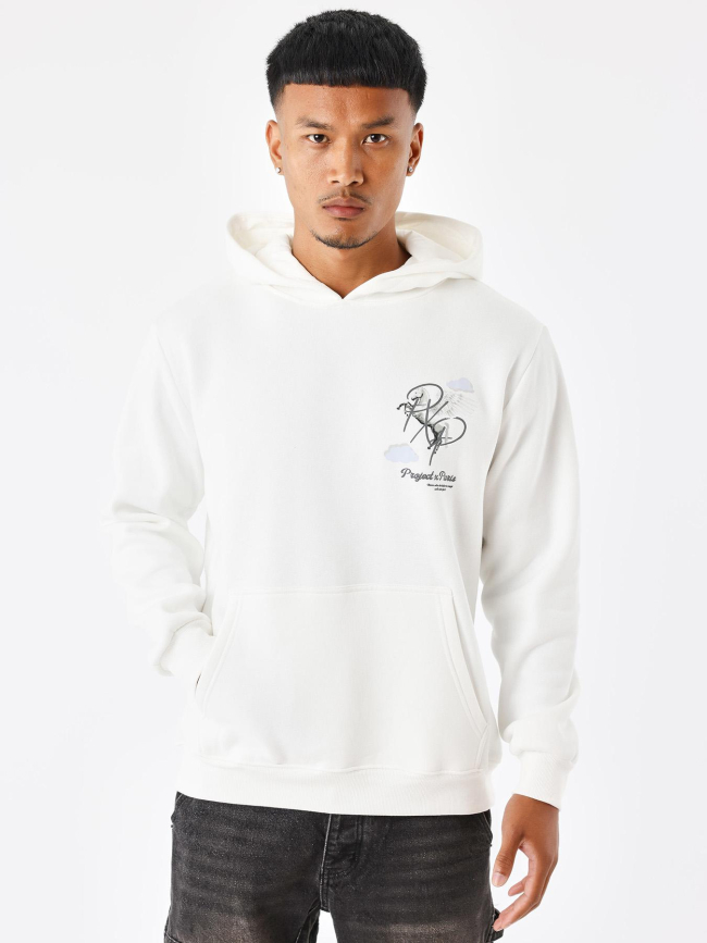 Sweat à capuche cheval magic blanc homme - Project X Paris