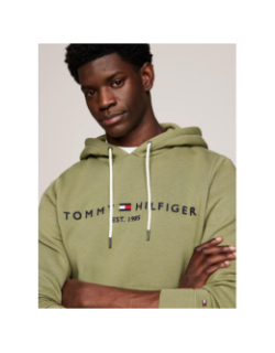 Sweat à capuche logo hoody kaki homme - Tommy Hilfiger