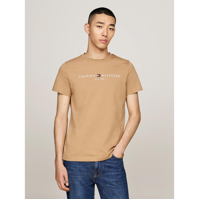 T-shirt logo safari canvas marron homme - Tommy Hilfiger