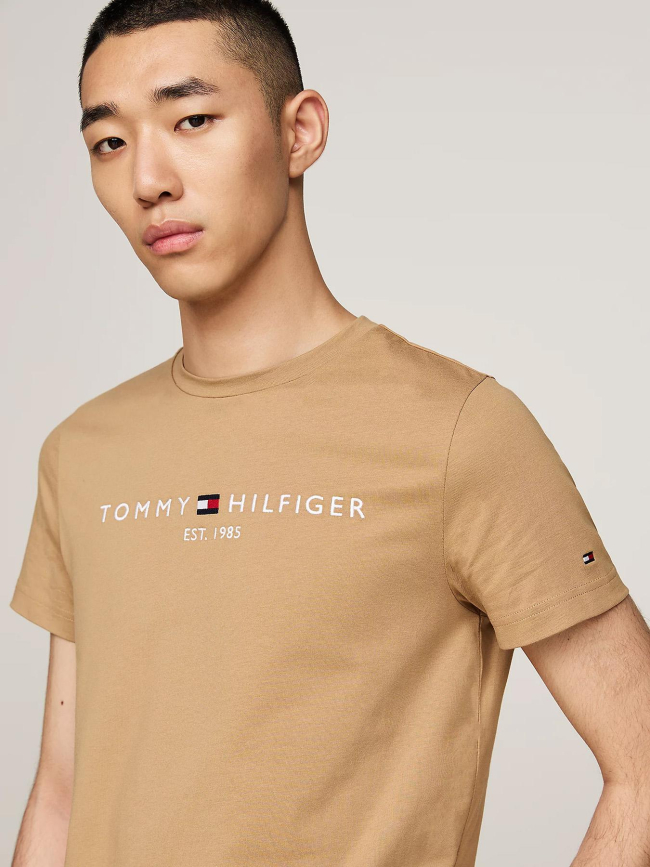 T-shirt logo safari canvas marron homme - Tommy Hilfiger